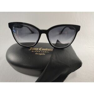Juicy Couture JU 603/S Black Cat Eye Sunglasses Gradient Lenses 54-17-140